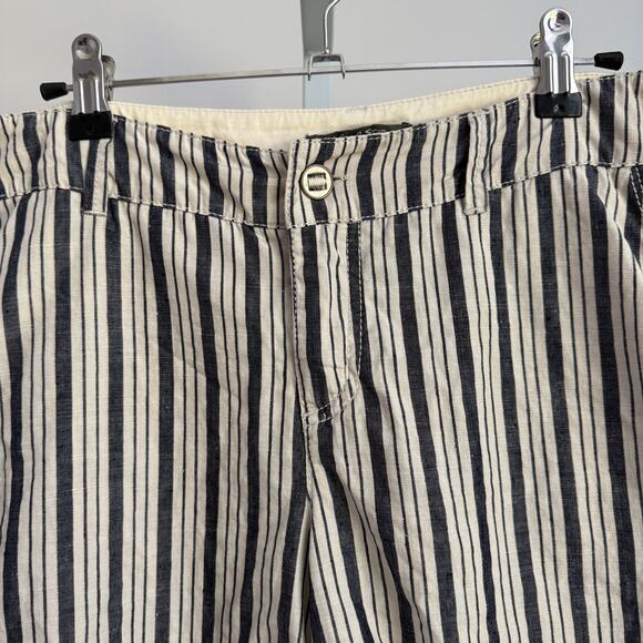 Michael Stars sz M‎ Blue White Stripe 100% Linen Summer Shorts - Picture 2 of 8